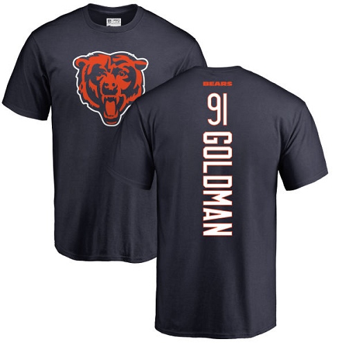 Chicago Bears Men Navy Blue Eddie Goldman Backer NFL Football #91 T Shirt->->Sports Accessory